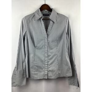 Women’s I.N.C Size 16 Black & White Pin Striped Button Down Shirt